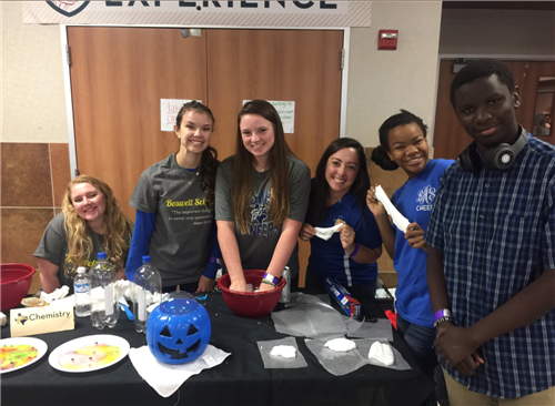 Boswell students pose with their slime. 